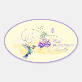 Inspiration und Schmetterling Ovaler Aufkleber