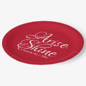 Inspiration und Shine Faith Weihnachtsrot Pappteller (Schrägansicht)