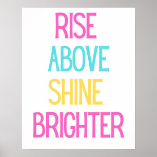 Inspiration und Typografie Kunst - Aufstieg über S Poster