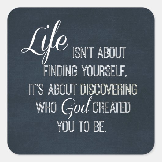 Inspiration und Zitat zu Gott Quadratischer Aufkleber (Vorderseite)