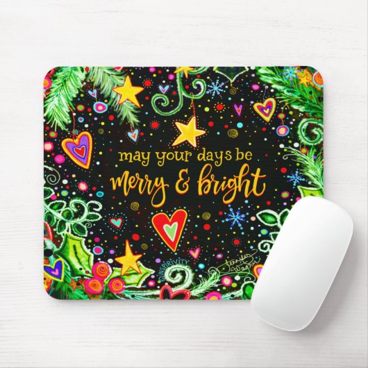 Inspiration Urlaub Merry Bright Weihnachten Mousepad (Mit Mouse)