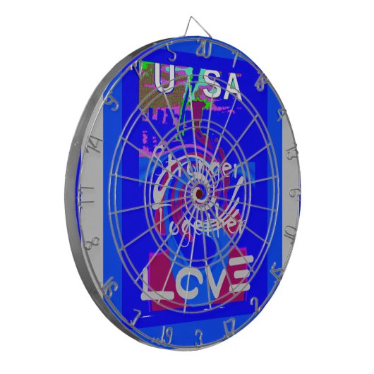 Inspiration USA Wir sind enger mit der Liebe zusam Dartscheibe (Vorderseite Links)