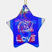 Inspiration USA Wir sind enger mit der Liebe zusam Keramikornament (Links)