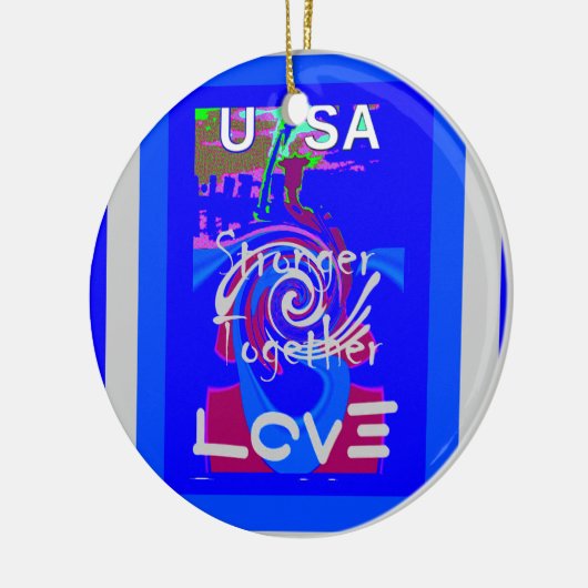 Inspiration USA Wir sind enger mit der Liebe zusam Keramikornament (Links)