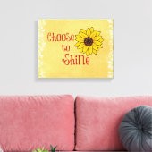 Inspiration wählen Sie Zitat mit Sonnenblumen Leinwanddruck (Insitu (Wohnzimmer))