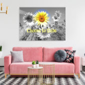 Inspiration wählen Sie Zitat mit Sonnenblumen Leinwanddruck (Insitu (Wohnzimmer))