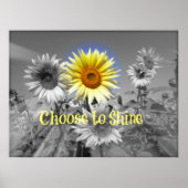 Inspiration wählen Sie Zitat mit Sonnenblumen Poster (Vorne)