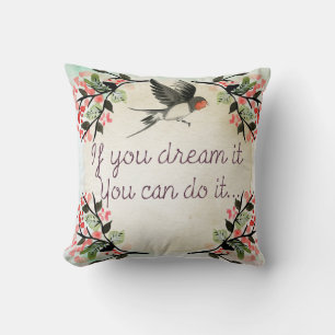Inspiration, wenn Sie träumen, es Aquarell Kissen