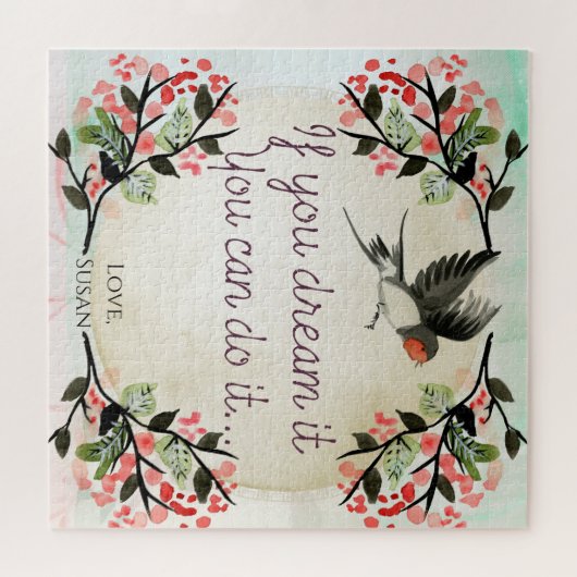 Inspiration, wenn Sie träumen, es Aquarell Puzzle (Horizontal)