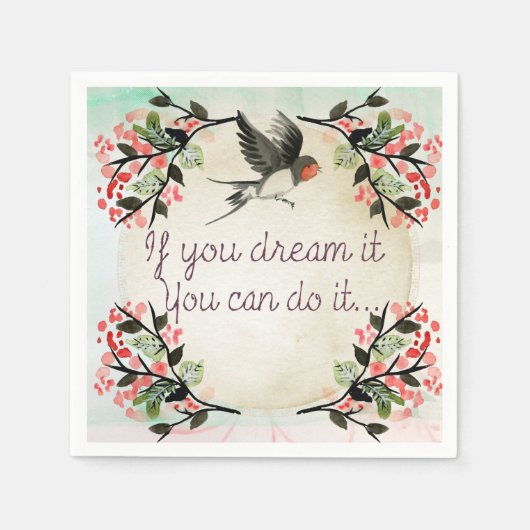 Inspiration, wenn Sie träumen, es Aquarell Serviette (Vorderseite)