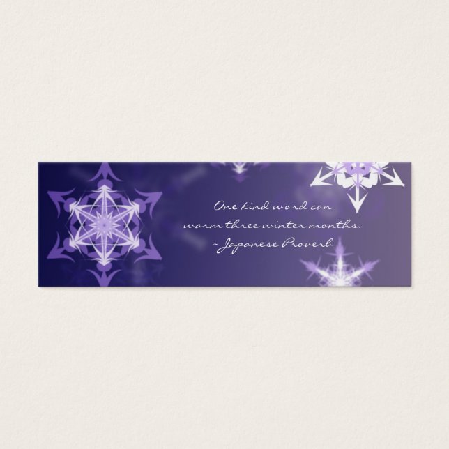 Inspiration Winterschneeflocke Lesezeichen mit Zit (Vorderseite)