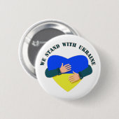 Inspiration: Wir stehen mit der Ukraine Button (Vorne & Hinten)