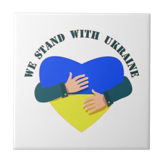 Inspiration: Wir stehen mit der Ukraine Fliese (Vorderseite)