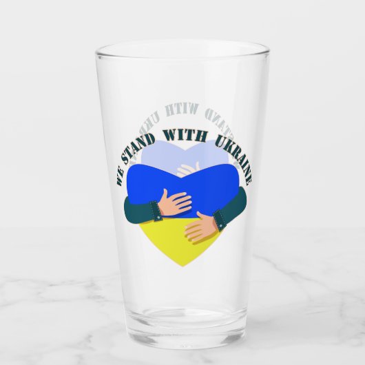 Inspiration: Wir stehen mit der Ukraine Glas (Vorderseite)