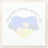 Inspiration: Wir stehen mit der Ukraine  Glasuntersetzer (Rückseite)