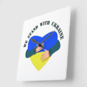 Inspiration: Wir stehen mit der Ukraine Quadratische Wanduhr (Winkel)