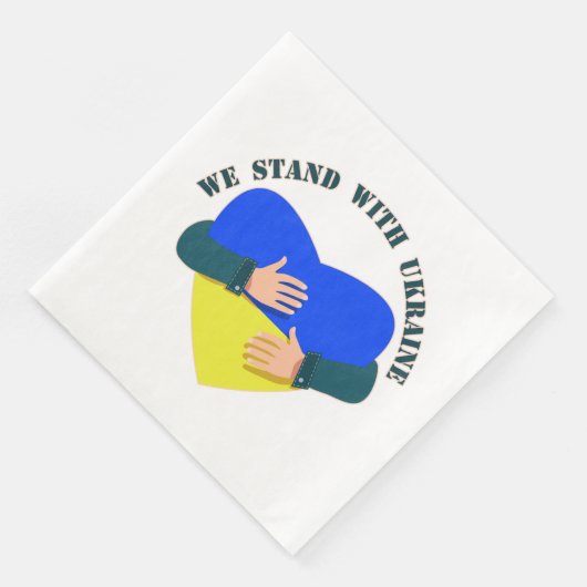 Inspiration: Wir stehen mit der Ukraine Serviette (Ecke)