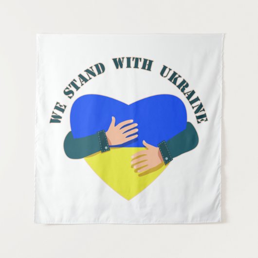 Inspiration: Wir stehen mit der Ukraine Wandteppich (Vorderseite)