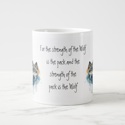 Inspiration-Wolf-Zitat-Paket Jumbo-Tasse (Vorderseite)