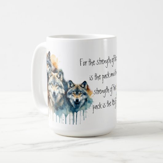 Inspiration-Wolf-Zitat-Paket Kaffeetasse (Vorderseite Links)
