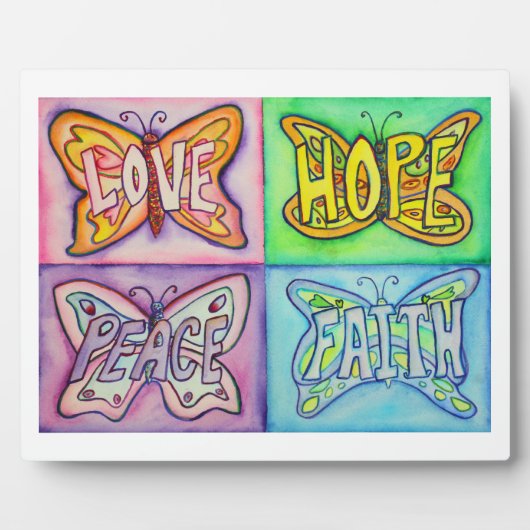 Inspiration Word Art Butterfly Malerei Plaque Fotoplatte (Vorderseite)