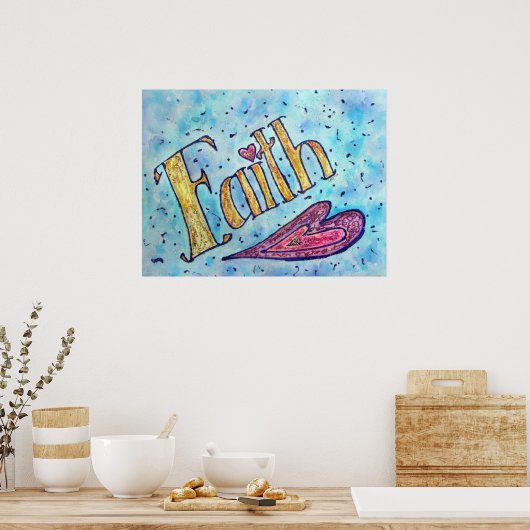 Inspiration Wort "Glaube" Poster (Küche)