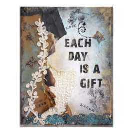 Inspiration Wort-Zitat jeden Tag ist ein Geschenk Fotodruck