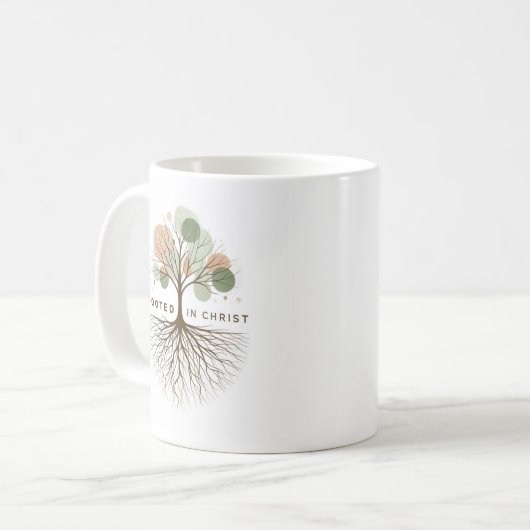 Inspiration "wurzelt in Christus" Tasse (Vorderseite Links)