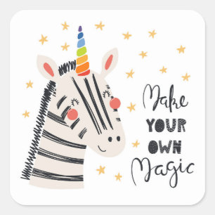 Inspiration Zebri-corn Quadratischer Aufkleber