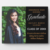 Inspiration Zitat Abschluss Foto Chic Graduate Fotoplatte (Vorderseite)