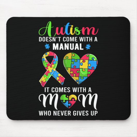 Inspiration Zitat Autismus Mama Shirt Autismus Awa Mousepad (Vorne)