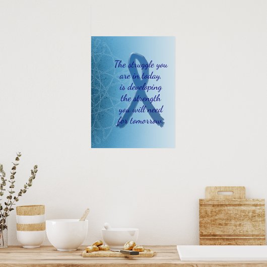 Inspiration Zitat Blue ME CFS Ribbon Poster (Küche)