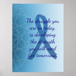 Inspiration Zitat Blue ME CFS Ribbon Poster