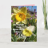 Inspiration-Zitat-Blume-Karte Karte (Vorderseite)