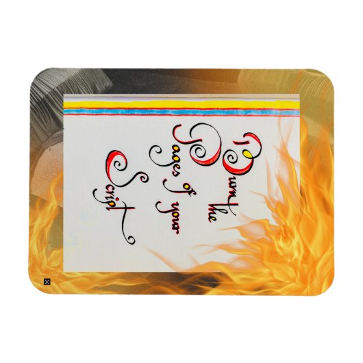 Inspiration Zitat Brennen Sie die Seiten Ihres Skr Magnet (Horizontal)