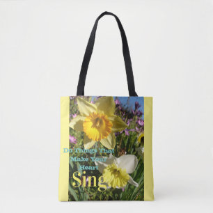 Inspiration Zitat Daffodische Frühlingsblüte Blu Tasche
