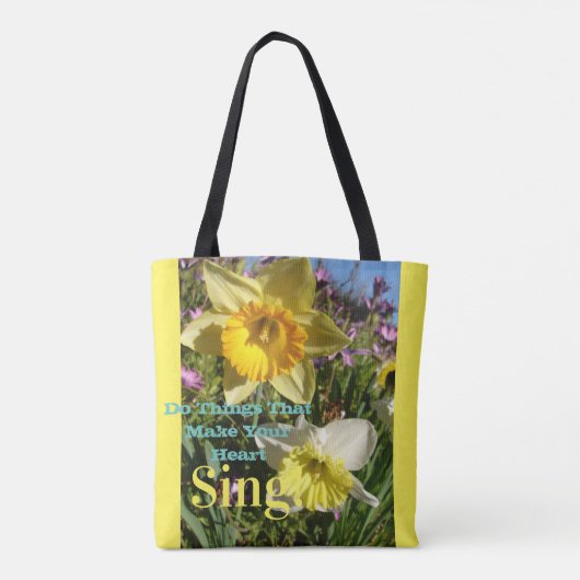 Inspiration Zitat Daffodische Frühlingsblüte Blume Tasche (Rückseite)