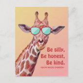 Inspiration Zitat Emerson Be Albern Fun Giraffe P Postkarte (Vorderseite)