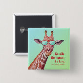 Inspiration Zitat Emerson Be Albern Spaß Giraffe Button (Vorne & Hinten)