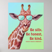 Inspiration Zitat Emerson Be Albern Spaß Giraffe Poster (Vorne)