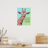 Inspiration Zitat Emerson Be Albern Spaß Giraffe Poster (Küche)