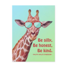 Inspiration Zitat Emerson Be Albern Spaß Giraffe