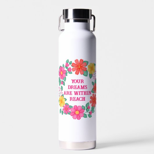 Inspiration Zitat erstellen Sie Ihre eigene Blüte Trinkflasche (Vorne)