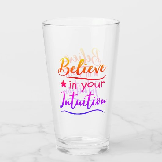 Inspiration Zitat glauben an Intuition spirituell Glas (Rückseite)