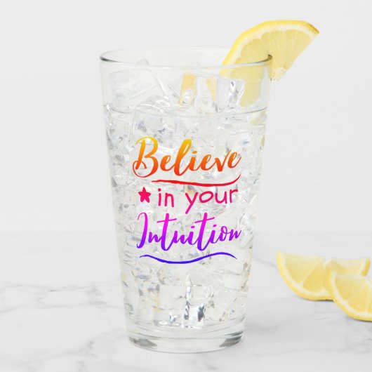 Inspiration Zitat glauben an Intuition spirituell Glas (Rückseite Ice)