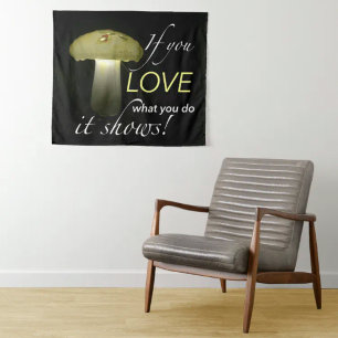 Inspiration Zitat glühende Solarzelle Mushroom Wandteppich