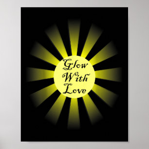 Inspiration Zitat Grafisches Glühen mit Liebe Moti Poster
