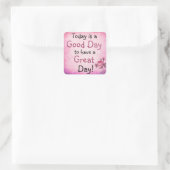 Inspiration Zitat Great Day Rosa Sticker (Tasche)