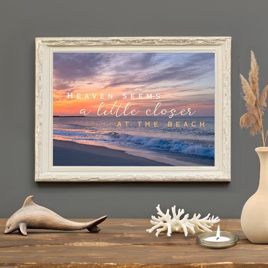 Inspiration Zitat Himmel scheint am Strand Naher Fotodruck