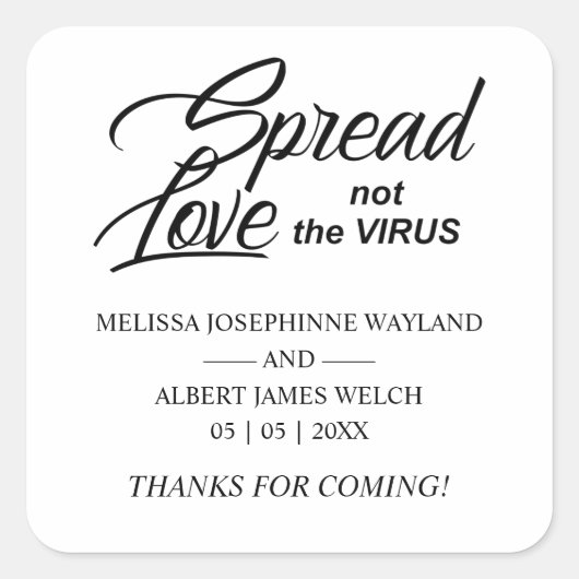 Inspiration Zitat Hochzeitsfeiern Bereinigung Hand Quadratischer Aufkleber (Vorderseite)